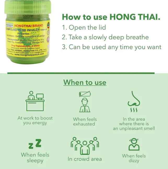Thai Nasal Inhaler Bottle – Anti-Drowsy & Refreshing